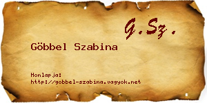 Göbbel Szabina névjegykártya